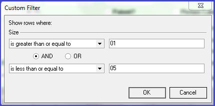 Filter Dialog