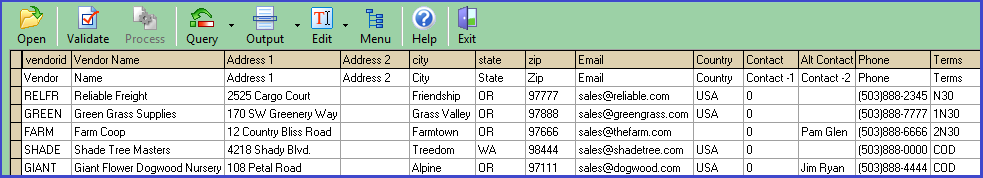 Import Vendors